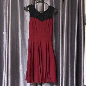 Red knee length dress